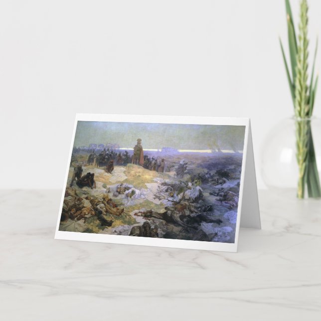 Tarjeta #10 Después de la batalla de Grunwald, Mucha (Anverso)