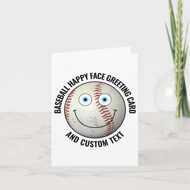 Tarjeta 10 x Personalizado Béisbol AZUL OJOS Feliz Face Sa (Anverso)
