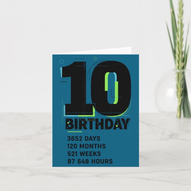 Tarjeta 10 Years Of Being Awesome 10th Birthday Girl Boy D (Anverso)