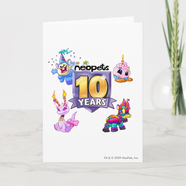 Tarjeta 10mo Logotipo del cumpleaños (Anverso)