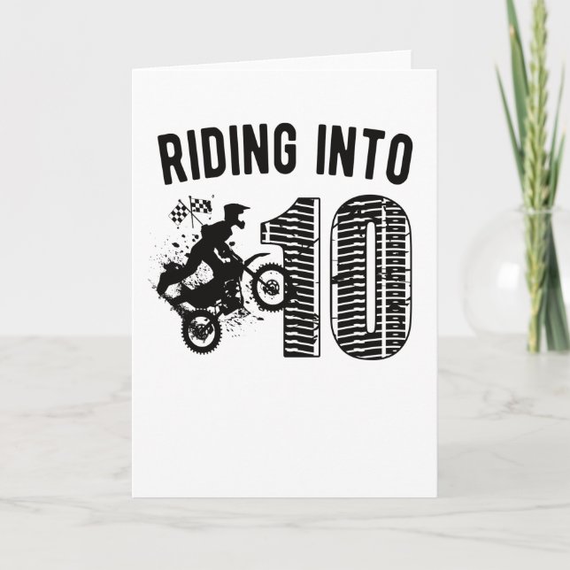 Tarjeta 10th Birthday Gift Dirt Bike 10 Year Old Boy (Anverso)