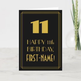 Tarjeta 11º cumpleaños ~ Art Deco Inspirado Aspecto "11" y