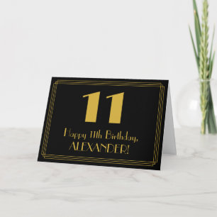 Tarjeta 11º Cumpleaños: Look inspirado en Art Déco "11" + 
