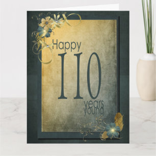 Tarjeta 110.º cumpleaños vintage