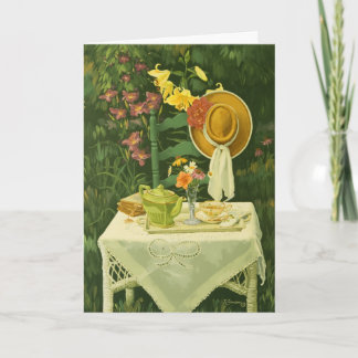 Tarjeta 1144 Té Time in Garden Mother's Day Card