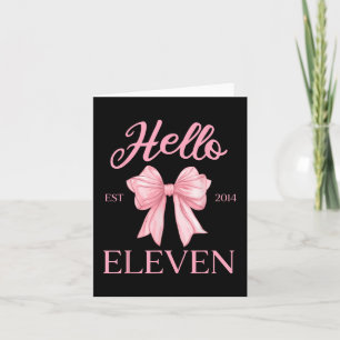 Tarjeta 11.ª Chica de cumpleaños Cute Coquette Bow Hello E