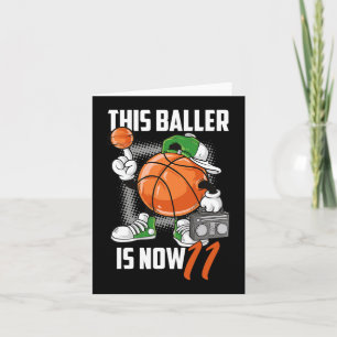 Tarjeta 11.ª diversión del jugador de baloncesto de 11 año
