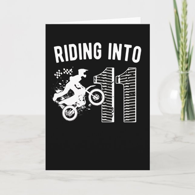 Tarjeta 11.º cumpleaños Gift Dirt Bike Biker de 11 años (Anverso)