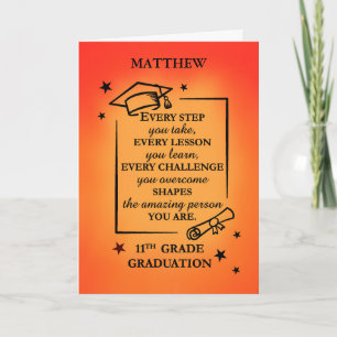 Tarjeta 11.º Grado Personalizado Graduado Inspirador