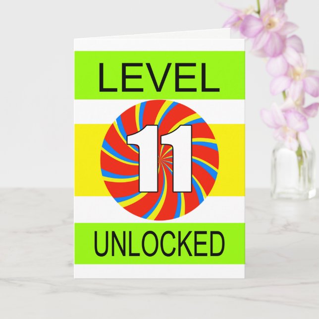 Tarjeta 11.º Jugador de Computadoras de Cumpleaños (Orquídea)