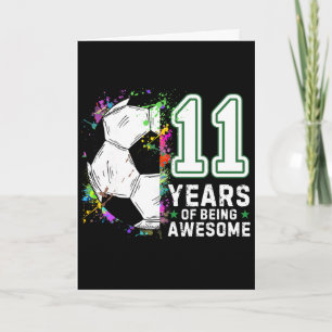 Tarjeta 11 años de ser increíble Cumpleaños fútbol 11º 
