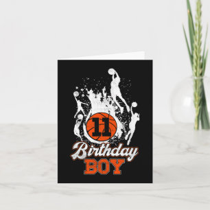 Tarjeta 11 años del tema del básquetbol Birthday Boy 11 añ