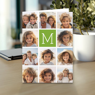 Tarjeta 11 Colaje de Fotos - Cuadrícula Mínima con Texto