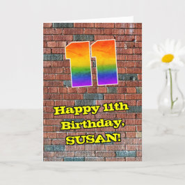Tarjeta 11° cumpleaños: Arcoiris inspirado en graffiti div