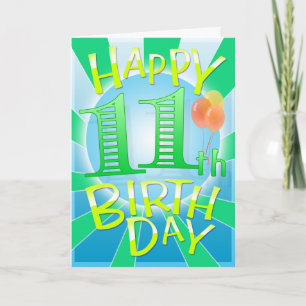 Tarjeta 11mo cumpleaños feliz