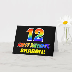 Tarjeta 12.º cumpleaños: audaz, divertido, simple, arcoiri