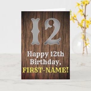 Tarjeta 12.º cumpleaños: Country Western Inspired Look, No