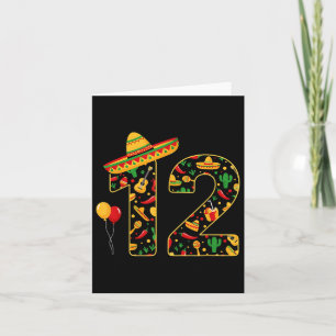 Tarjeta 12.º cumpleaños Sombrero Maracas Cinco De