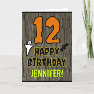 Tarjeta 12.º cumpleaños: Temática espeluznante de Hallowee