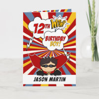 12.º tema del cómic superhéroe de cumpleaños