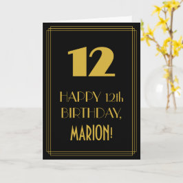 Tarjeta 12 Aniversario - Aspecto inspirado en el Art Deco 