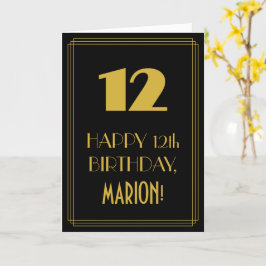 Tarjeta 12 Aniversario - Aspecto inspirado en el Art Deco 