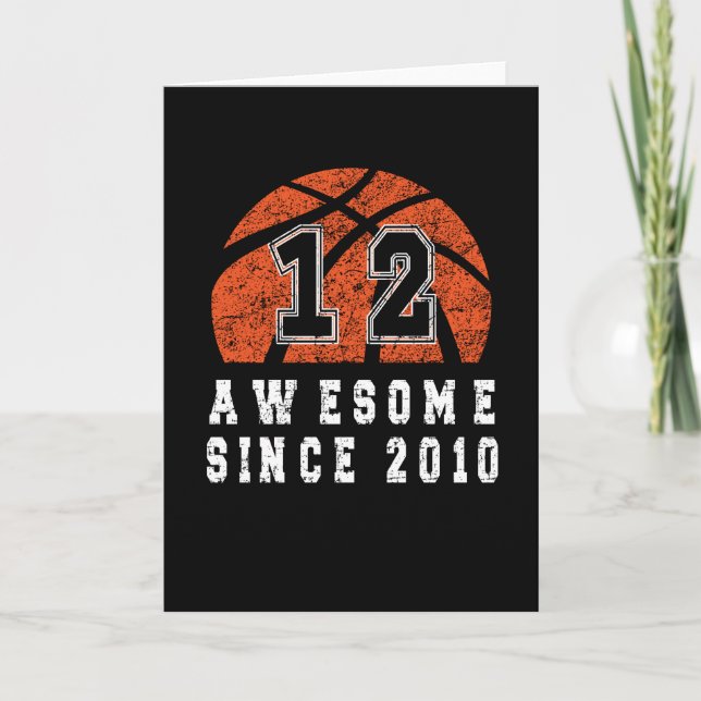 Tarjeta 12 Años Nacido En El Básquetbol De 2010 12 Años (Anverso)