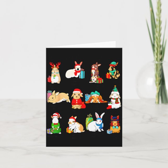 Tarjeta 12 Bunny Of Christmas Bunny Rabbit Christmas Xmas  (Anverso)