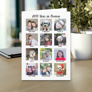 Tarjeta 12 Collage de fotos con Año en revisión 2020