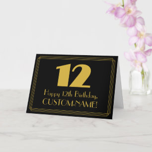 Tarjeta 12° cumpleaños: Art Deco inspirado look "12" y nom