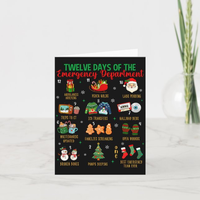 Tarjeta 12 Days Of An Emergency Department Er Nurse Christ (Anverso)