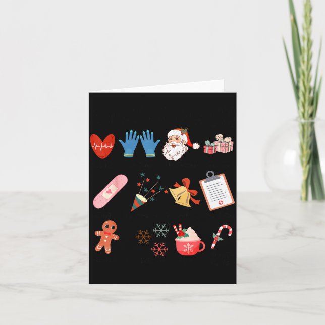 Tarjeta 12 Days Of Cna Life Nurse Merry Christmas Pajamas  (Anverso)