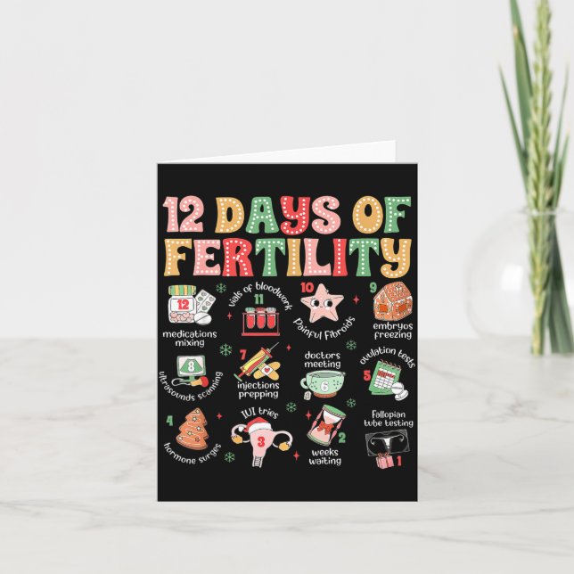 Tarjeta 12 Days Of Fertility Ivf Nurse Christmas Ob Gyn Tr (Anverso)
