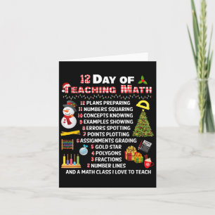 Tarjeta 12 Días De Enseñanza De Math Navidad Math Math Tea