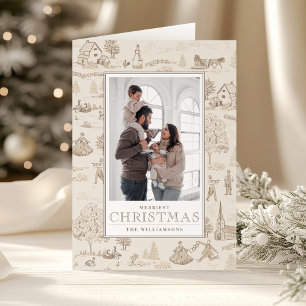Tarjeta 12 días de Navidades en toile foto de feriado dobl