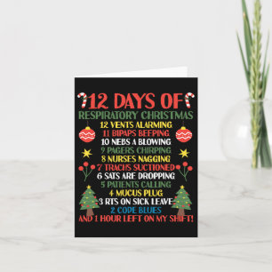 Tarjeta 12 Días De Navidades Terapéuticos Respiratorios Di