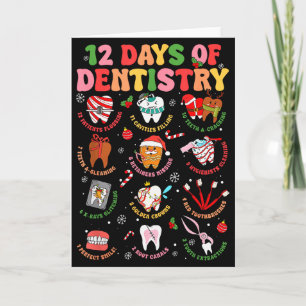Tarjeta 12 Días De Odontología Odontólogo Navidad Diente N