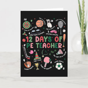 Tarjeta 12 días de profesor de educación física Educación 