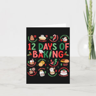 Tarjeta 12 Días De Repostería Panadero Navidad Cocinero Ch