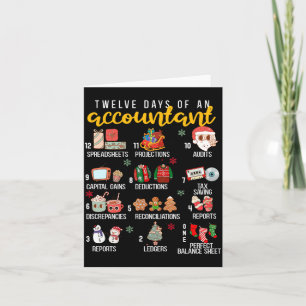 Tarjeta 12 Días De Un Contador, Fiesta De Navidad, Camiset