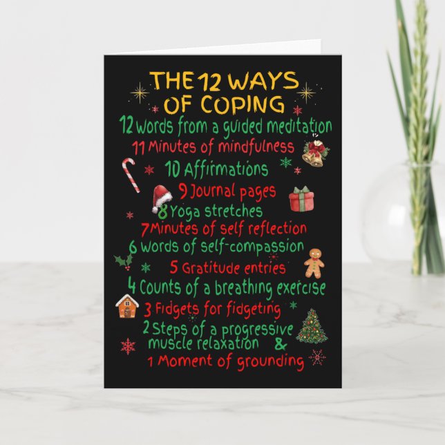 Tarjeta 12 formas de afrontar la divertida salud mental de (Anverso)