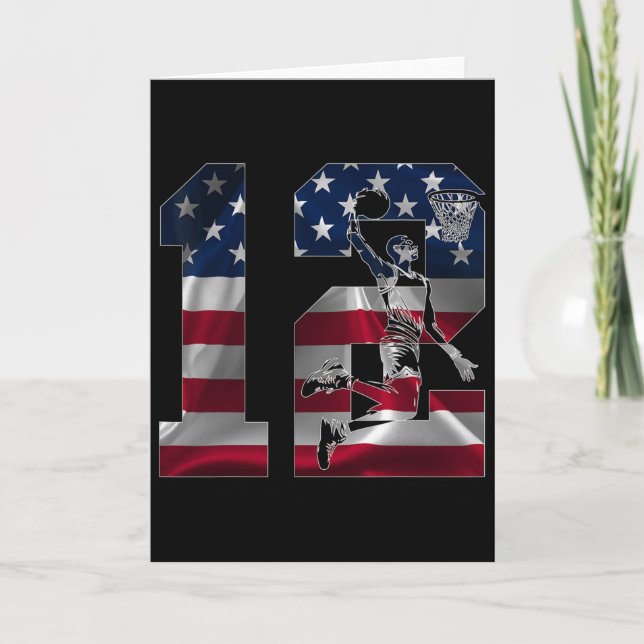 Tarjeta 12 Years Number 12 Sketll 12th Birthday  (Anverso)