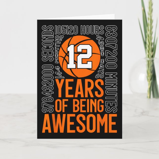 Tarjeta 12 Years Of Being Awesome Sketll 12th Birthday  (Anverso)