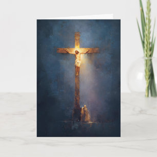 Tarjeta 12a Estación del Vía Crucis - Jesús muere en la Cr