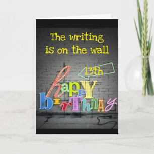 TARJETA **13º** CUMPLEAÑOS** LA ESCRITURA ESTÁ EN LA TARJE