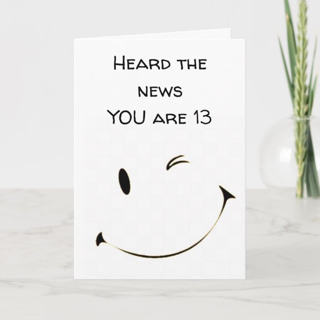 TARJETA **13º** CUMPLEAÑOS UN GRAN ADOLESCENTE (Anverso)