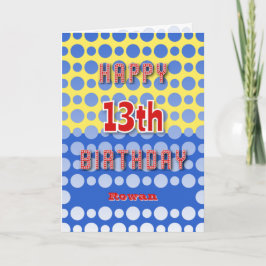 Tarjeta 13.ª fecha cumpleaños agregar el patrón de círculo