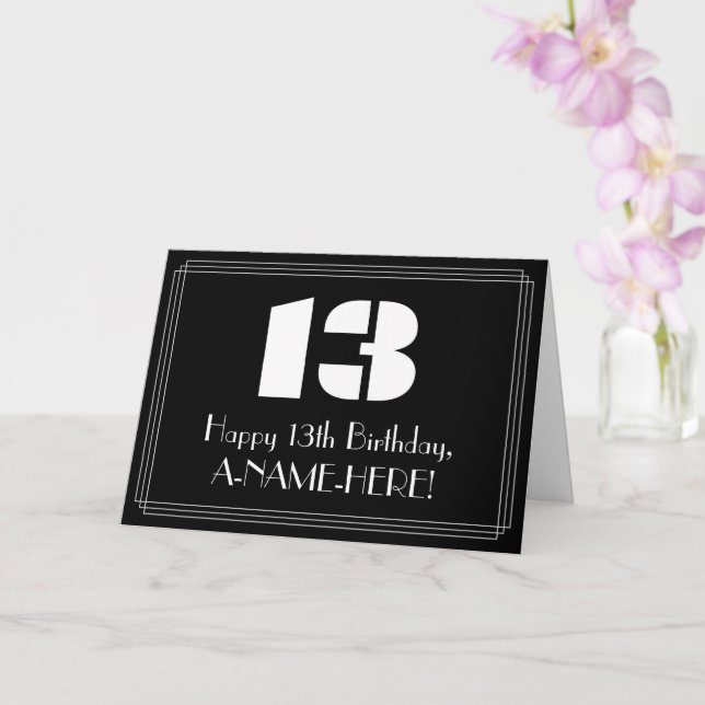 Tarjeta 13.º cumpleaños: Art Deco inspirado look "13" y no (Orquídea)