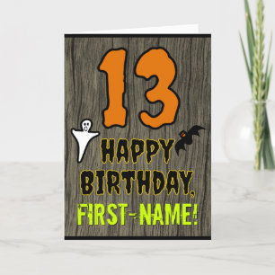 Tarjeta 13.º cumpleaños: Tembloroso tema de Halloween, nom