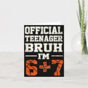 Tarjeta 13 adolescente bruh cumplo 6+7 tema de baloncesto 